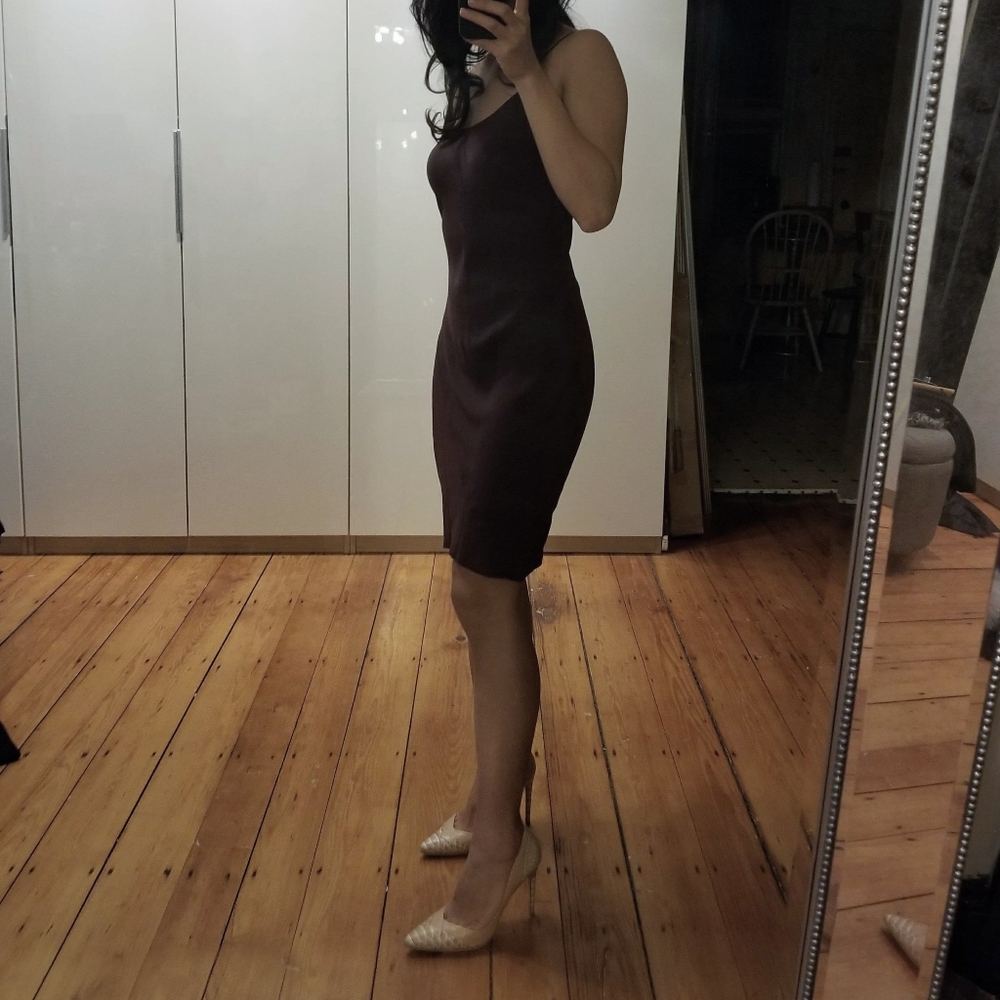 Aritzia Midi Dress in Deep Burgundy